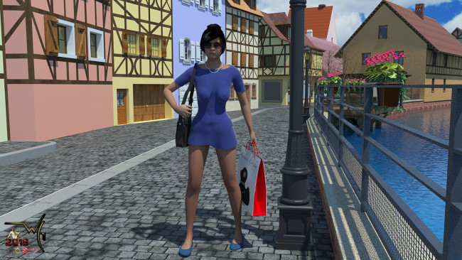 Обои картинки фото 3д графика, люди , people, фон, взгляд, девушка