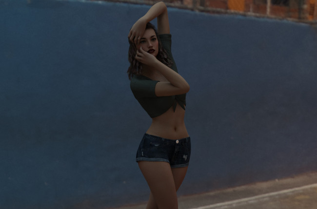 Обои картинки фото 3д графика, фантазия , fantasy, девушка, взгляд, фон