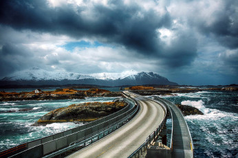 Картинка atlantic+ocean+road norway природа дороги atlantic ocean road