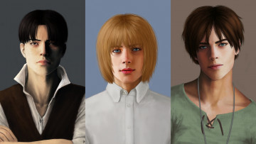 Картинка аниме shingeki+no+kyojin парни