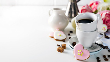 Картинка еда кофе +кофейные+зёрна печенье