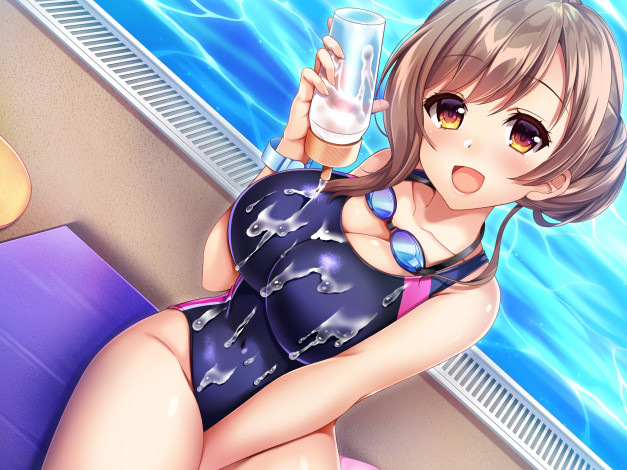 Обои картинки фото аниме, unknown,  другое , фон, взгляд, девушка