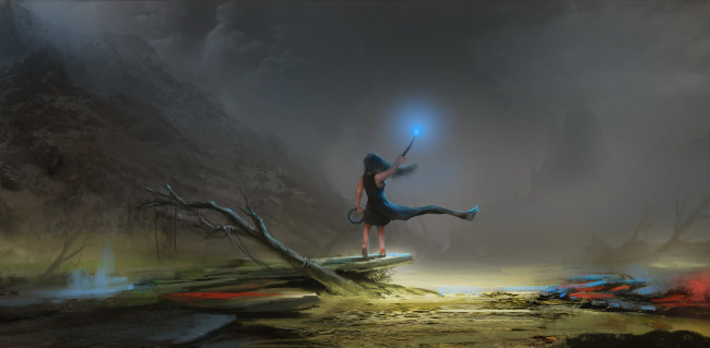 Обои картинки фото видео игры, path of exile, девочка, палочка, фон, ребенок