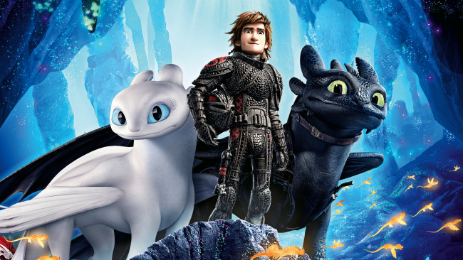 Обои картинки фото how to train your dragon,  the hidden world , 2019, мультфильмы,  the hidden world, как, приручить, дракона, постер, мультфильм, персонажи
