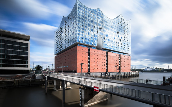 Обои картинки фото города, гамбург , германия, река, мост