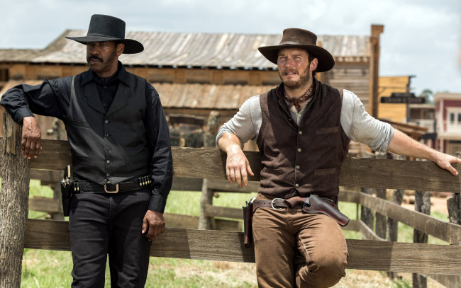 Обои картинки фото кино фильмы, the magnificent seven, chris, pratt, denzel, washington