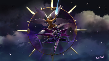 Картинка видео+игры league+of+legends поединок крылья оружие