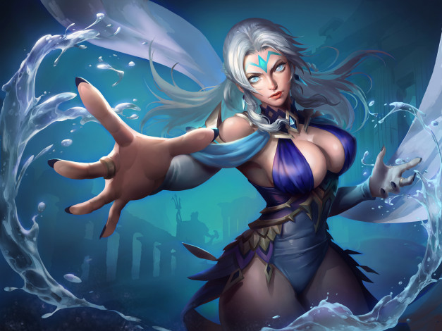 Обои картинки фото фэнтези, маги,  волшебники, девушка, фон, взгляд, магия