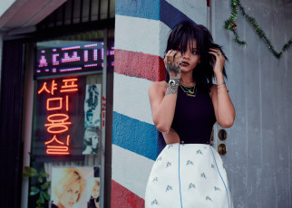 обоя музыка, rihanna, тату, бижутерия