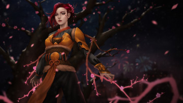 Картинка видео+игры league+of+legends дерево цветение девушка miss fortune