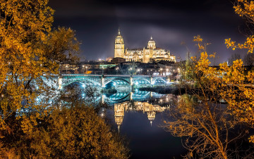 обоя salamanca cathedral, tormes river, salamanca, spain, города, саламанка , испания, cathedral, tormes, river