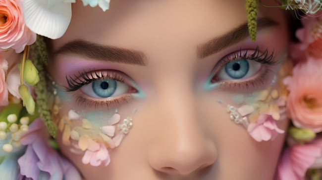 Обои картинки фото 3д графика, глаза , eyes, глаза, макияж