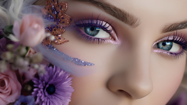 Обои картинки фото 3д графика, глаза , eyes, глаза, макияж