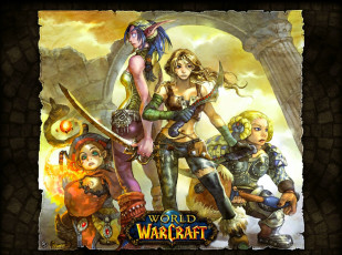 обоя видео игры, world of warcraft, персонажи, оружие, арка