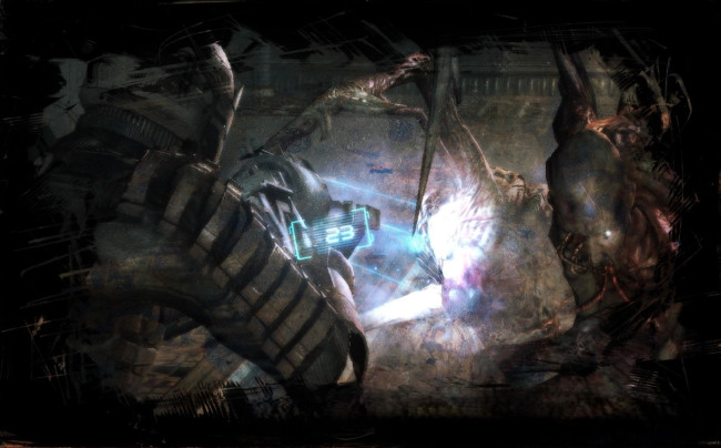 Обои картинки фото видео игры, dead space, персонаж, оружие, монстры