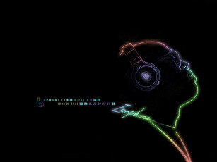 Картинка календари 3д графика наушники лицо