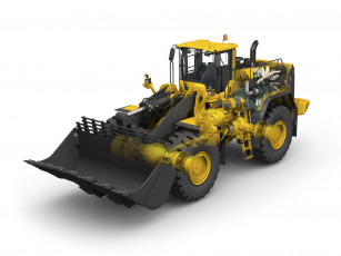 Картинка volvo l350f техника бульдозеры погрузчик бульдозер
