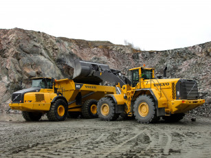 Картинка volvo l350f техника строительная погрузчик бульдозер