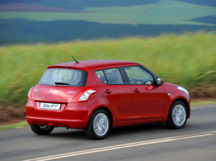 обоя автомобили, suzuki, swift, 5-door, za-spec, красный