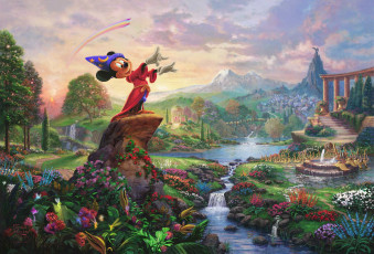 Картинка fantasia рисованные thomas+kinkade природа walt disney thomas kinkade studios томас кинкейд микки цветы