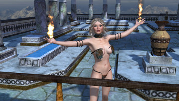 Картинка rosie+temple 3д+графика fantasy+ фантазия девушка храм магия