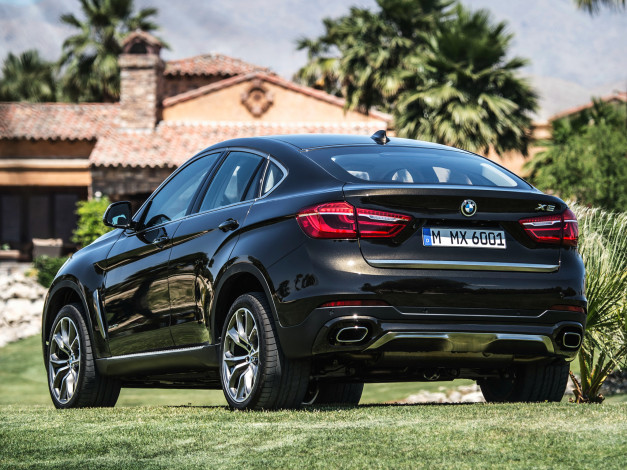 Обои картинки фото автомобили, bmw, x6, xdrive50i, f16, 2014г, темный