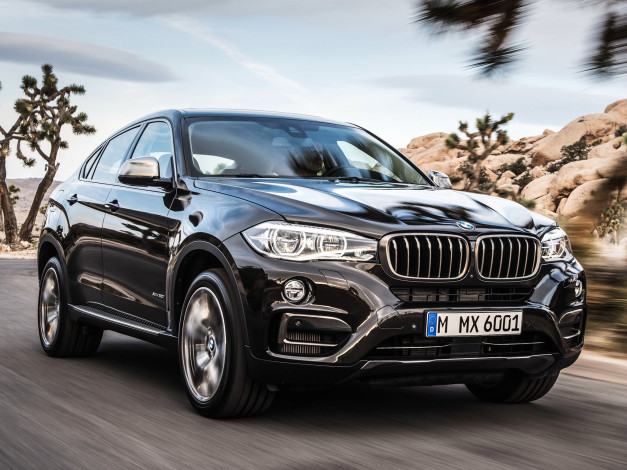 Обои картинки фото автомобили, bmw, x6, xdrive50i, f16, 2014г, темный