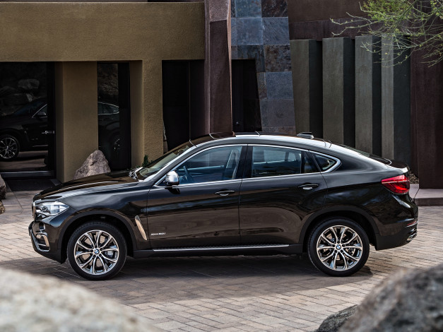 Обои картинки фото автомобили, bmw, x6, xdrive50i, f16, 2014г, темный