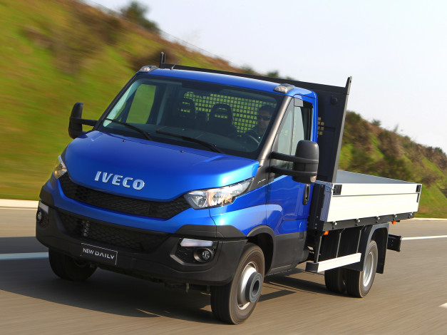 Обои картинки фото автомобили, iveco, синий, 2014г, cab, chassis, daily, 35