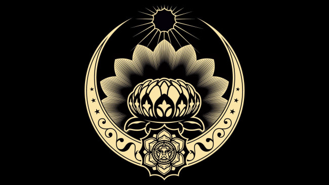 Обои картинки фото рисованные, минимализм, лотос