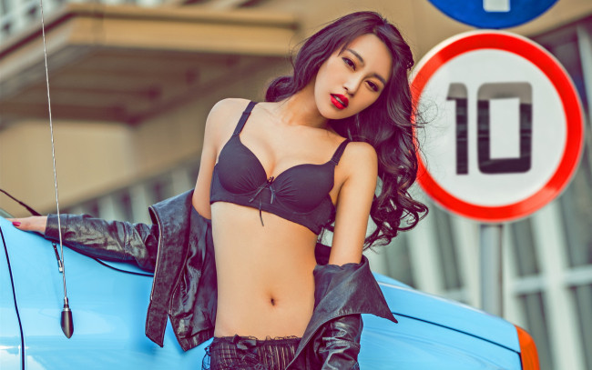 Обои картинки фото автомобили, авто с девушками, девушка, автомобиль, азиатка