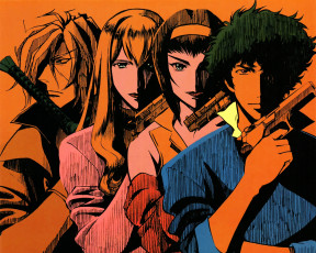 Картинка аниме cowboy+bebop меч пистолет оружие julia vicious spike spiegel faye valentine