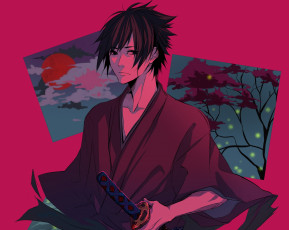 Картинка аниме naruto парень саске фон брюнет учиха наруто арт