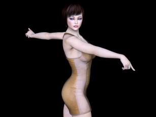 Картинка 3д+графика люди+ people плтье фон взгляд девушка