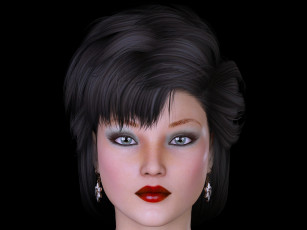 Картинка 3д+графика портрет+ portraits фон девушка взгляд