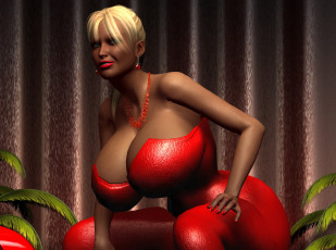 Картинка 3д+графика люди+ people блондинка взгляд девушка фон