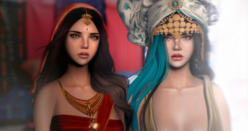 Картинка 3д+графика люди+ people фон девушки взгляд