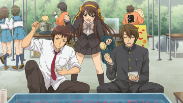Картинка аниме the+melancholy+of+haruhi+suzumiya suzumiya haruhi девушки парни игра kyon koizumi itsuki no yuutsu