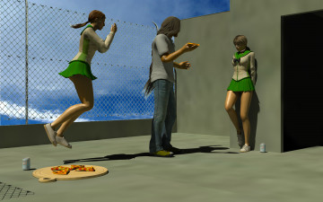 Картинка 3д+графика фантазия+ fantasy взгляд девушки фон парень