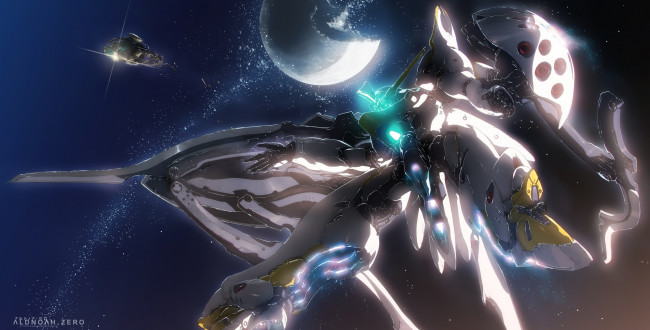 Обои картинки фото аниме, aldnoah zero, i-iv, aldnoah, zero, катафракт, космос, робот, арт