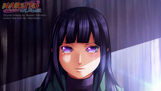 Обои картинки фото аниме, naruto, свет, слезы, девушка, hyuuga, hinata