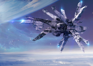 Картинка фэнтези космические+корабли +звездолеты +станции col price horizon farewells космос техника