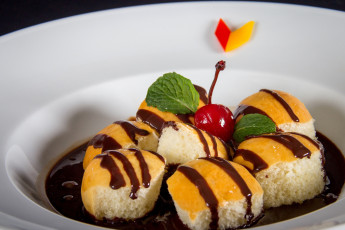 Картинка еда мороженое +десерты вишня мята