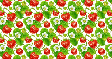 Картинка векторная+графика еда+ food клубника цветы фон