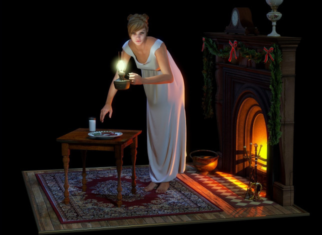 Обои картинки фото 3д графика, люди , people, девушка, взгляд, фон