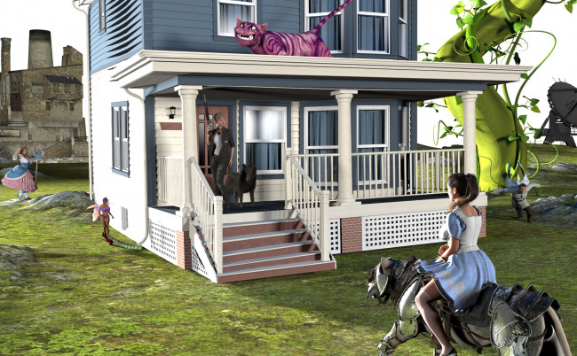 Обои картинки фото 3д графика, фантазия , fantasy, девушки, взгляд, фон