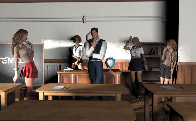 Обои картинки фото 3д графика, люди , people, девушки, взгляд, фон