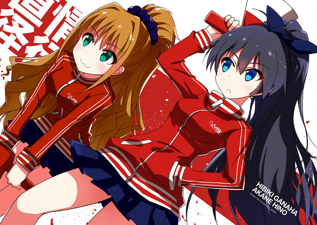 Обои картинки фото аниме, idolm@ster, взгляд, девушки, фон