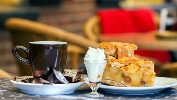 Картинка еда пироги взбитые сливки пай яблочный