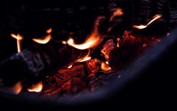 Картинка природа огонь пламя поленья